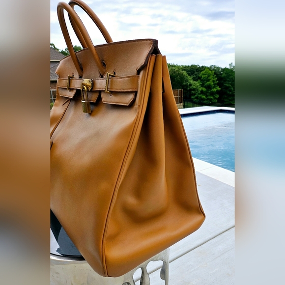 Hermes Natural Hide Leather HAC Birkin 50 Travel Bag - Picture 3 of 16